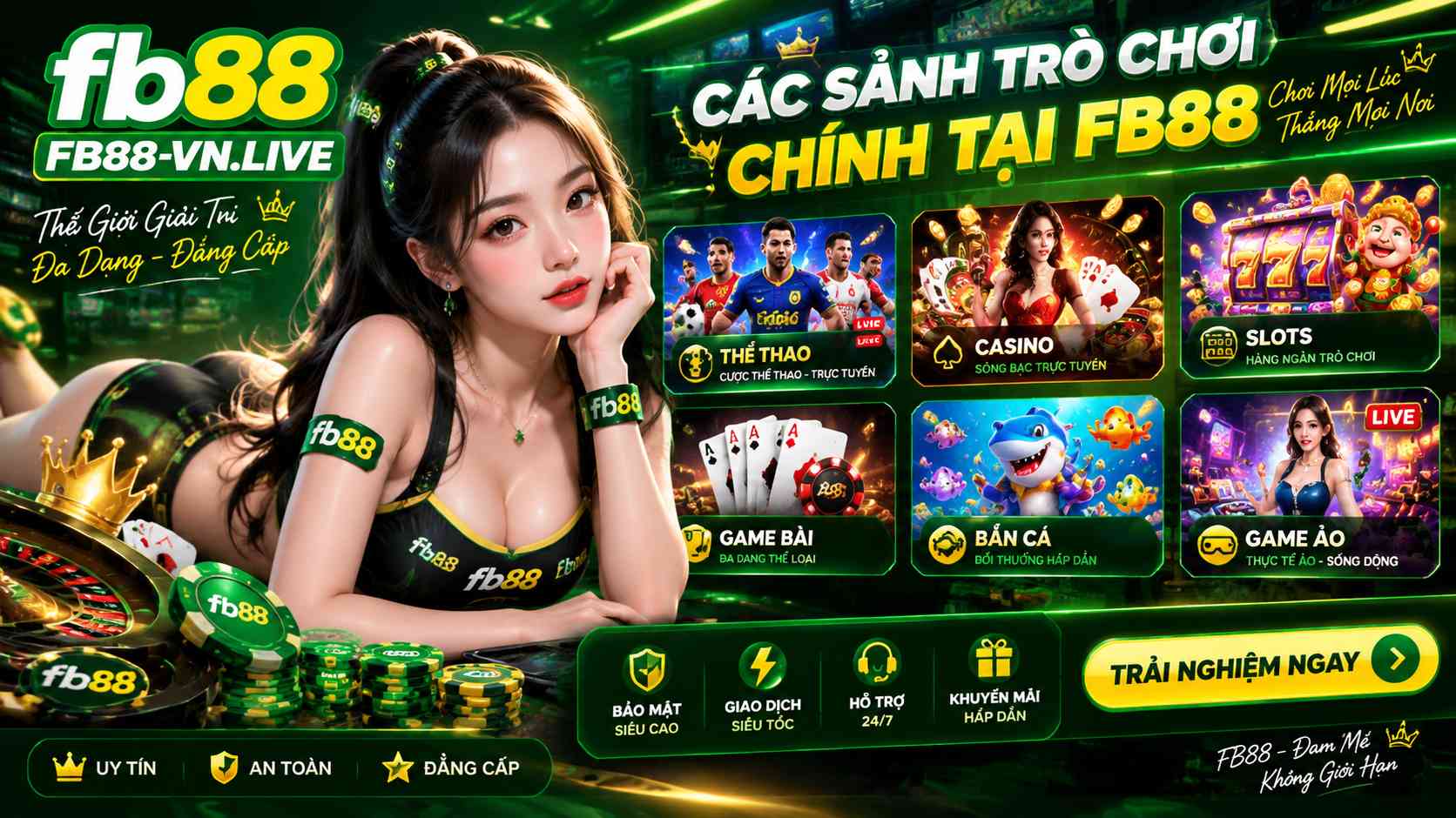 Các Sảnh Trò Chơi Chính Tại FB88