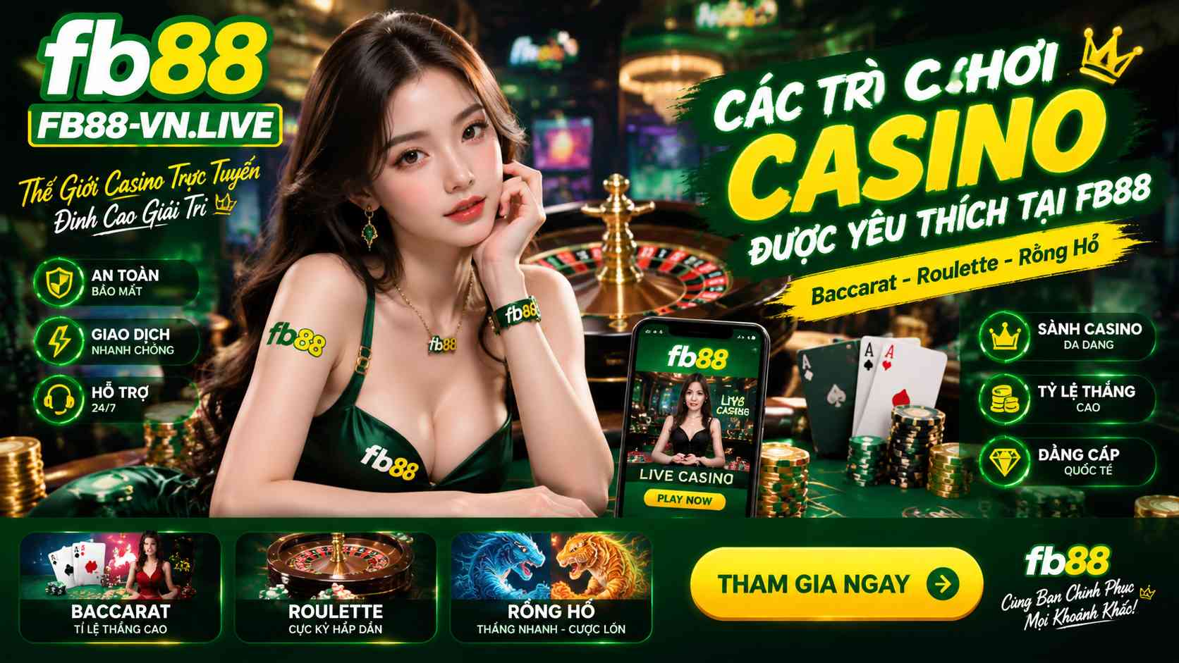 Các Trò Chơi Casino Được Yêu Thích Tại FB88